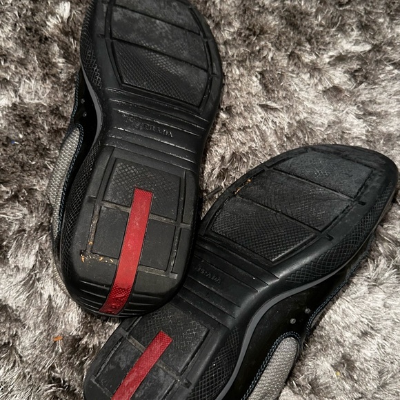 Prada navy and Gray Vinyl Trainers Sz 38 - Picture 3 of 5